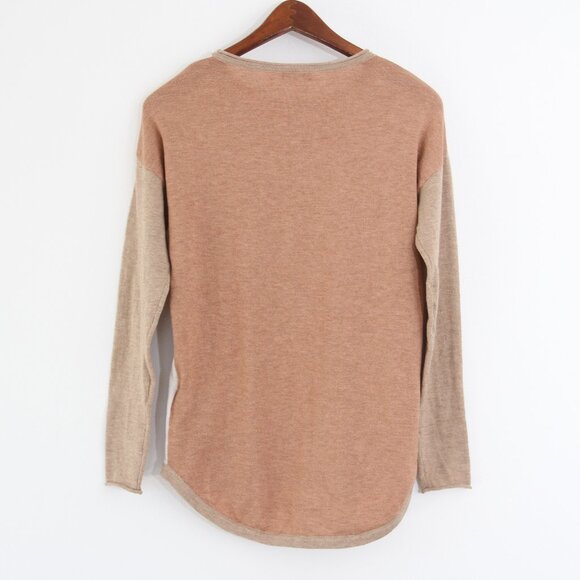 Smartwool Merino Wool Shadow Pine Colorblock Crew Sweater Almond Heather Size XS - Picture 10 of 16